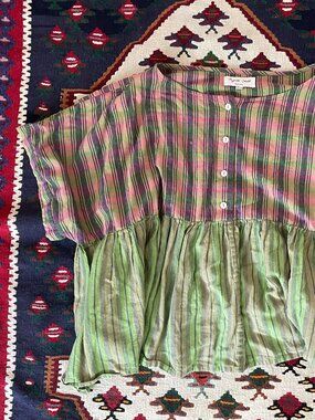 Rujuta Sheth Plaid Drapey Top OS